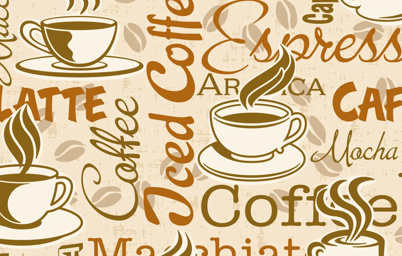 Photo wallpaper Coffee, Background, Cup, Texture