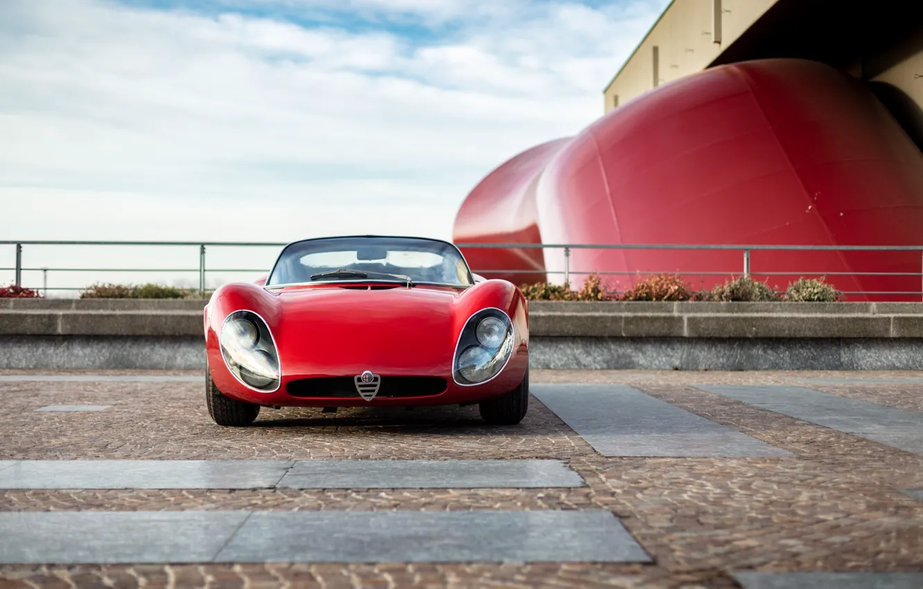 Photo wallpaper Alfa Romeo, 1967, front, 33 Road, Type 33, Alfa Romeo 33 Stradale Prototype