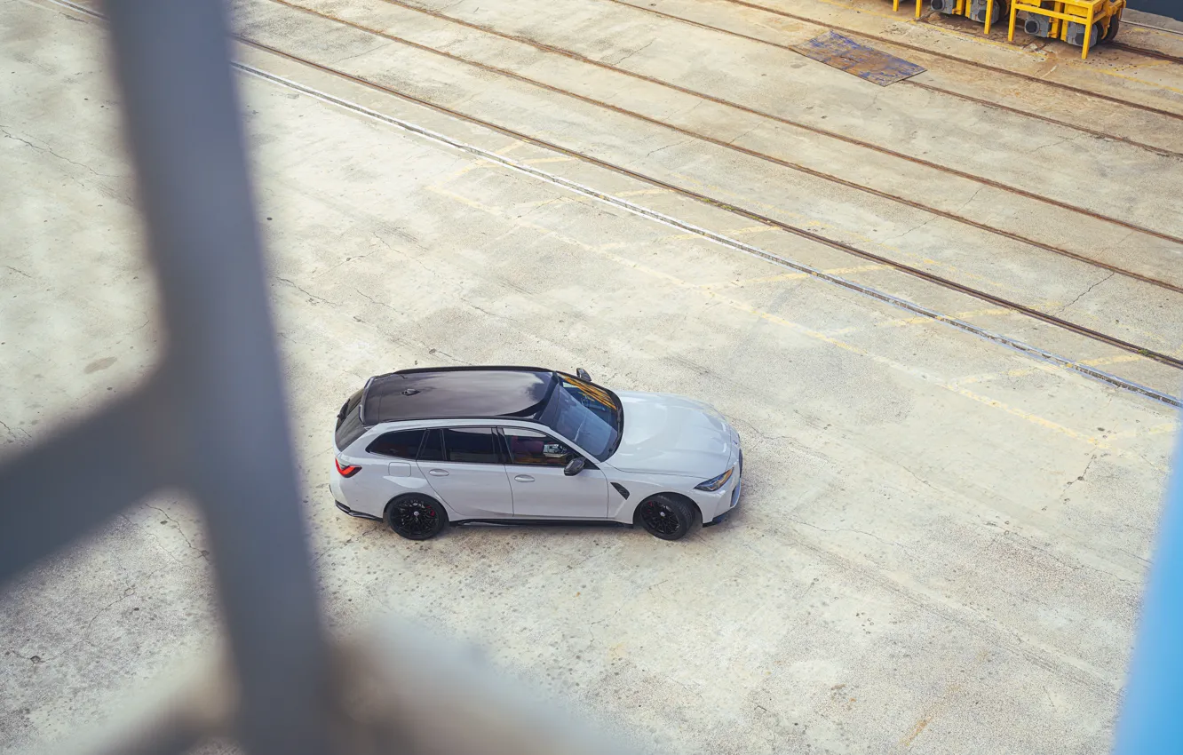 Photo wallpaper car, BMW, grey, M3, BMW M3 Competition Touring M xDrive, G81