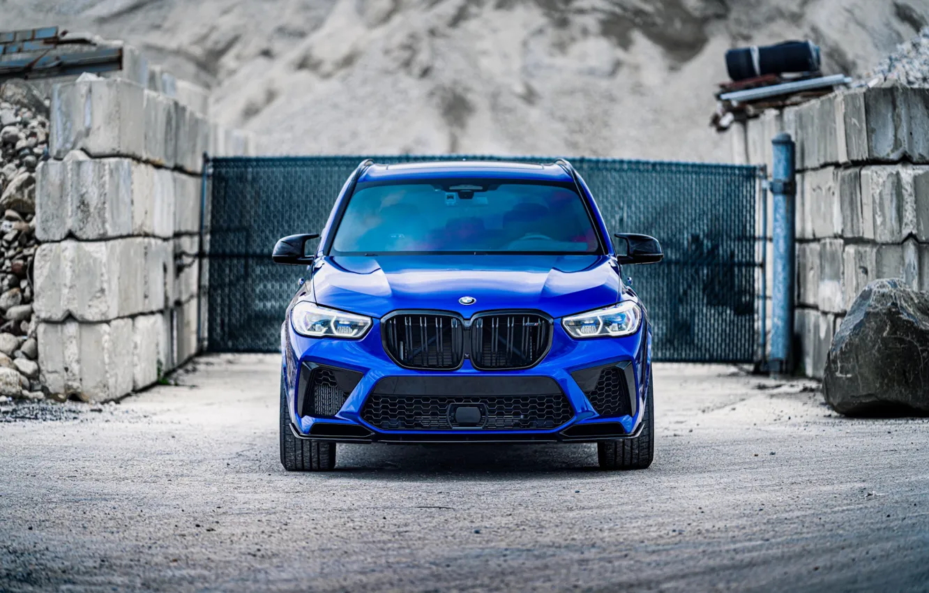 Photo wallpaper BMW, Blue, Front, Competition, X5M, Sight, F95