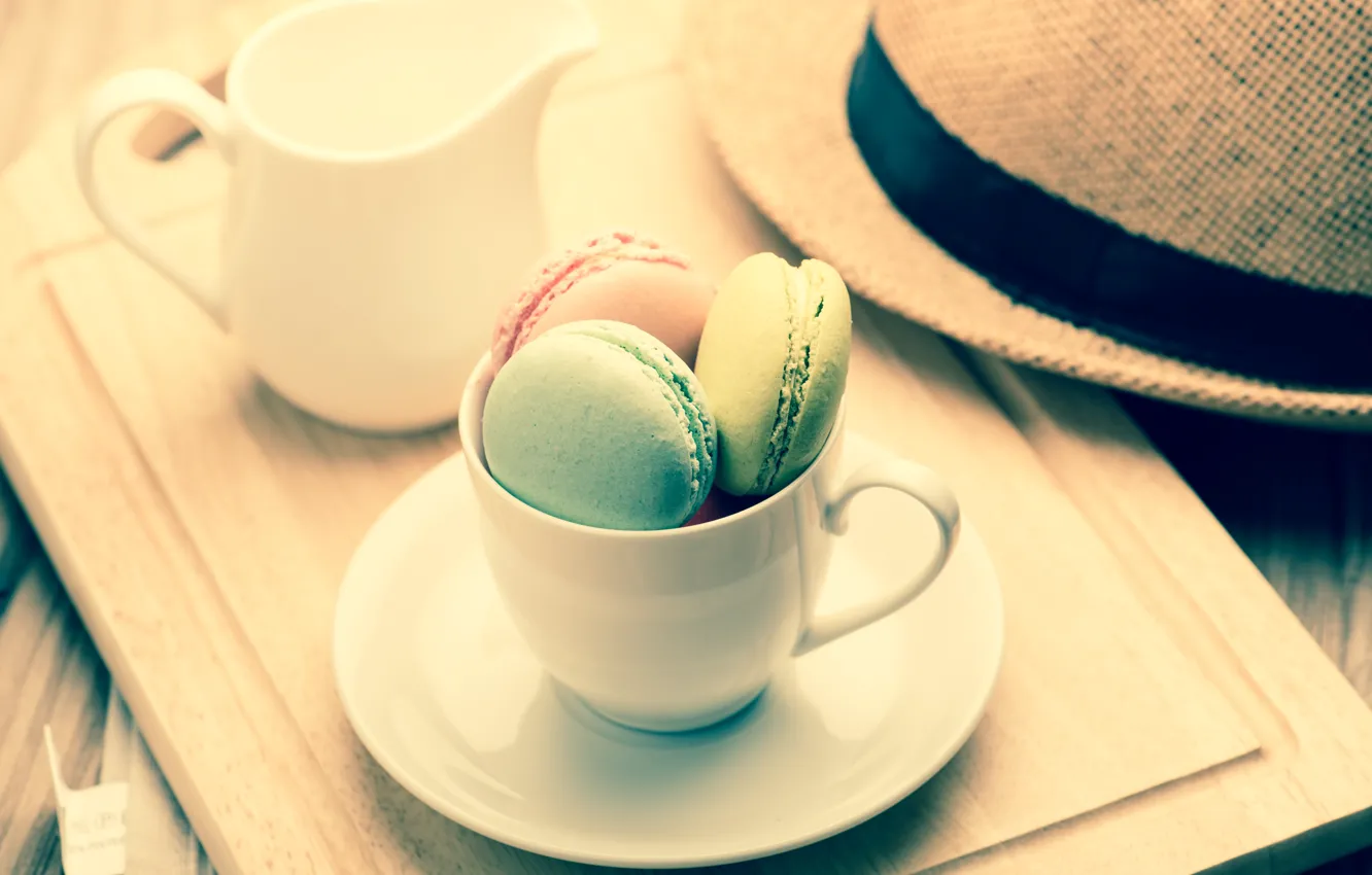 Photo wallpaper colorful, cookies, dessert, cup, sweet, coffee, dessert, cookies