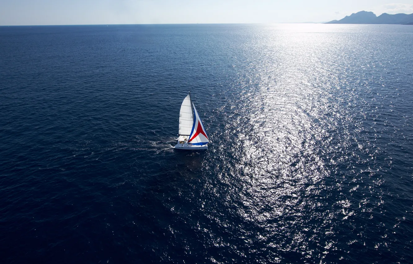 Photo wallpaper sea, sport, yacht, sail