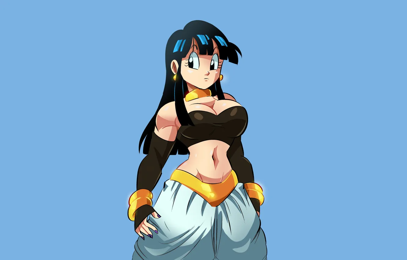 Photo wallpaper girl, sexy, cleavage, long hair, boobs, sexy girl, anime, beautiful