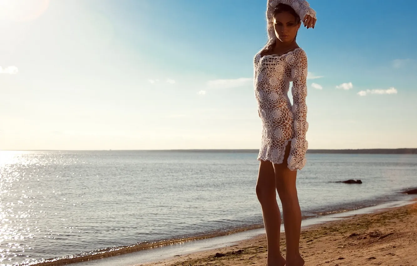 Photo wallpaper sea, summer, girl, beauty