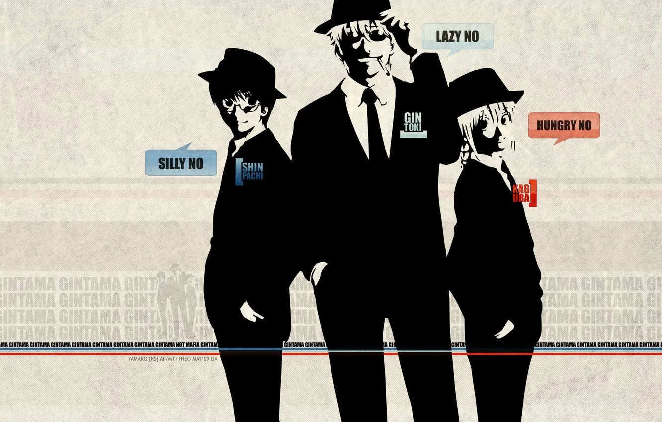 Photo wallpaper gintama, gintoki, kagura, Mafia, Shinpachi