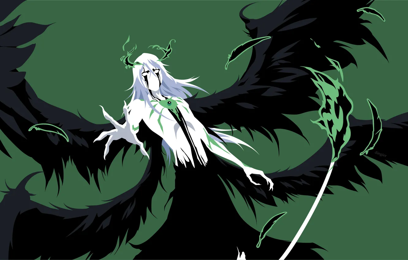 Photo wallpaper wings, Bleach, Bleach, arancar, Ulquiorra Schiffer, minimalism