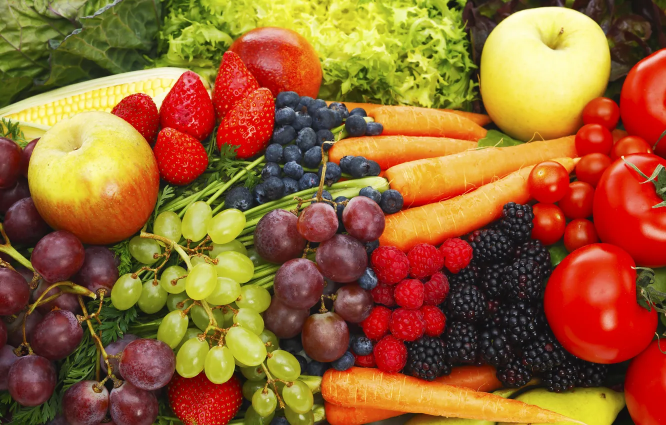 Photo wallpaper food, fruits, vegetables