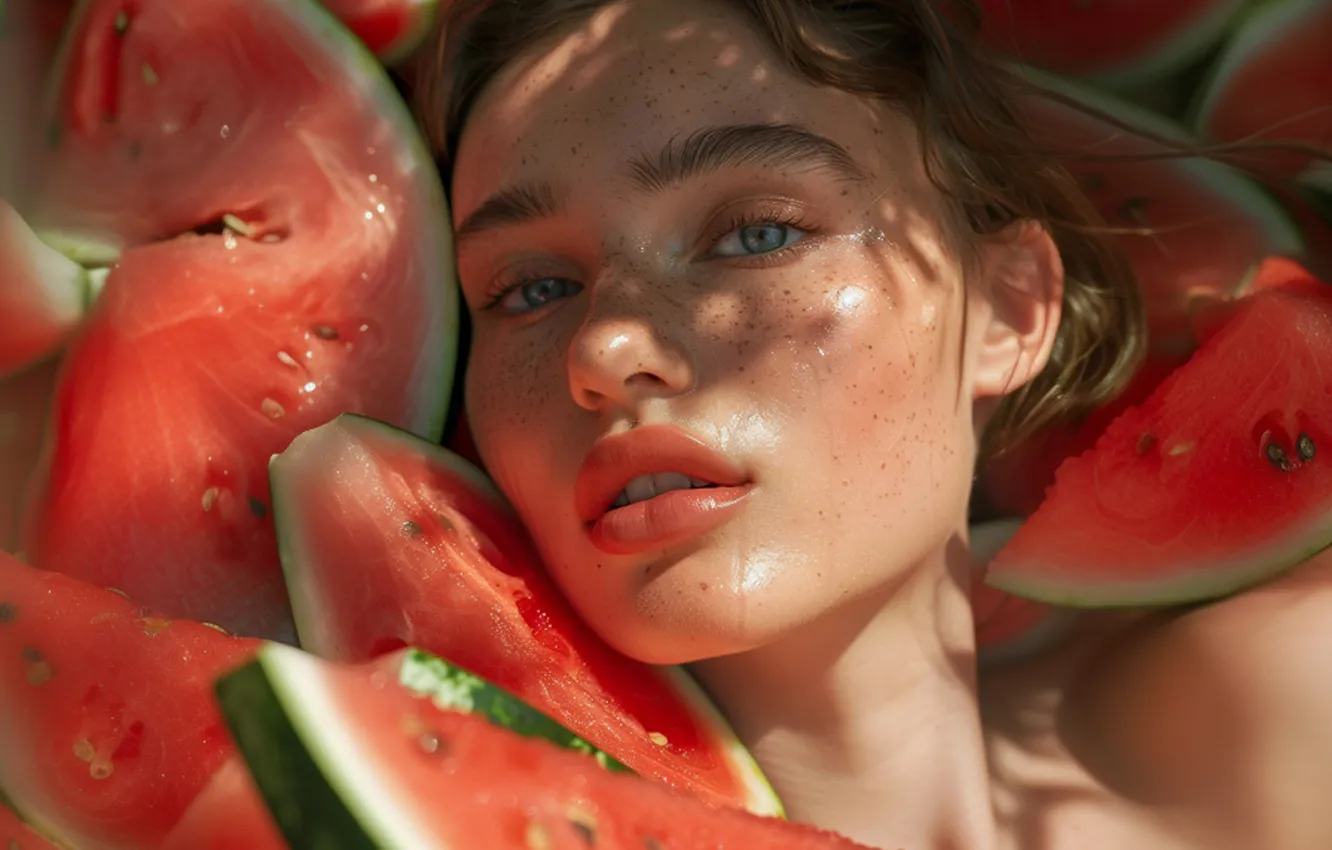 Photo wallpaper summer, look, girl, light, face, pose, portrait, shadow
