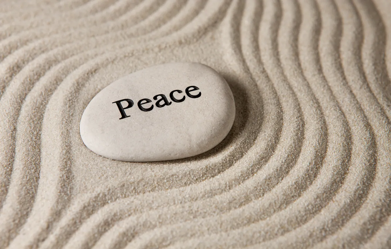 Photo wallpaper sand, stones, peace, stone, sand, zen