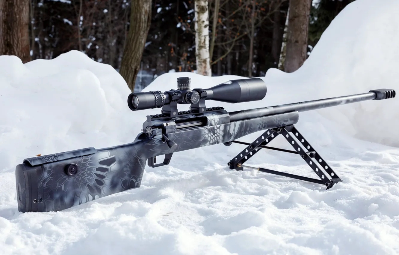 Photo wallpaper Snow, Twilight, Sniper rifle Lobaeva, Sverhdalnoboynaya svlk-14