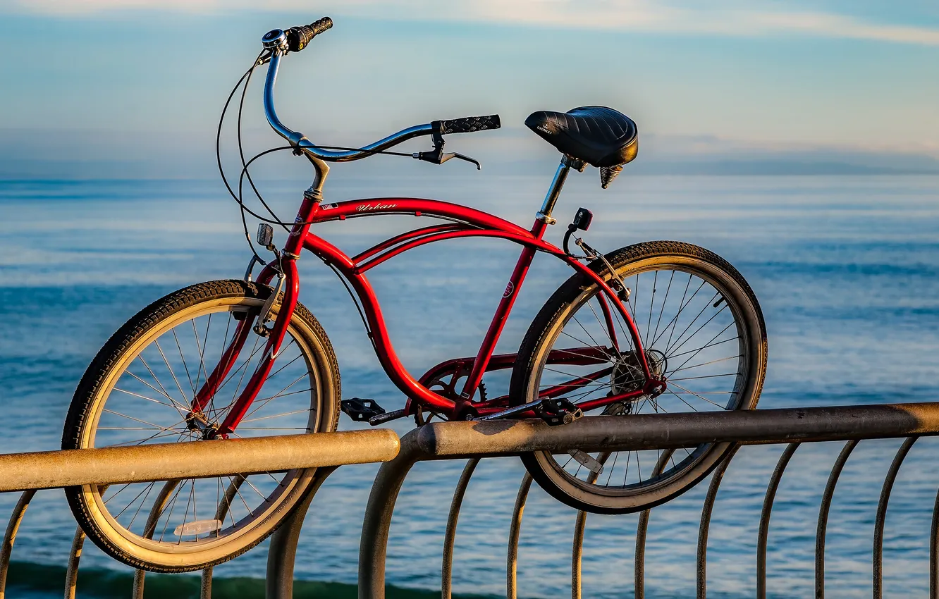 Photo wallpaper bike, sculpture, promenade, art object