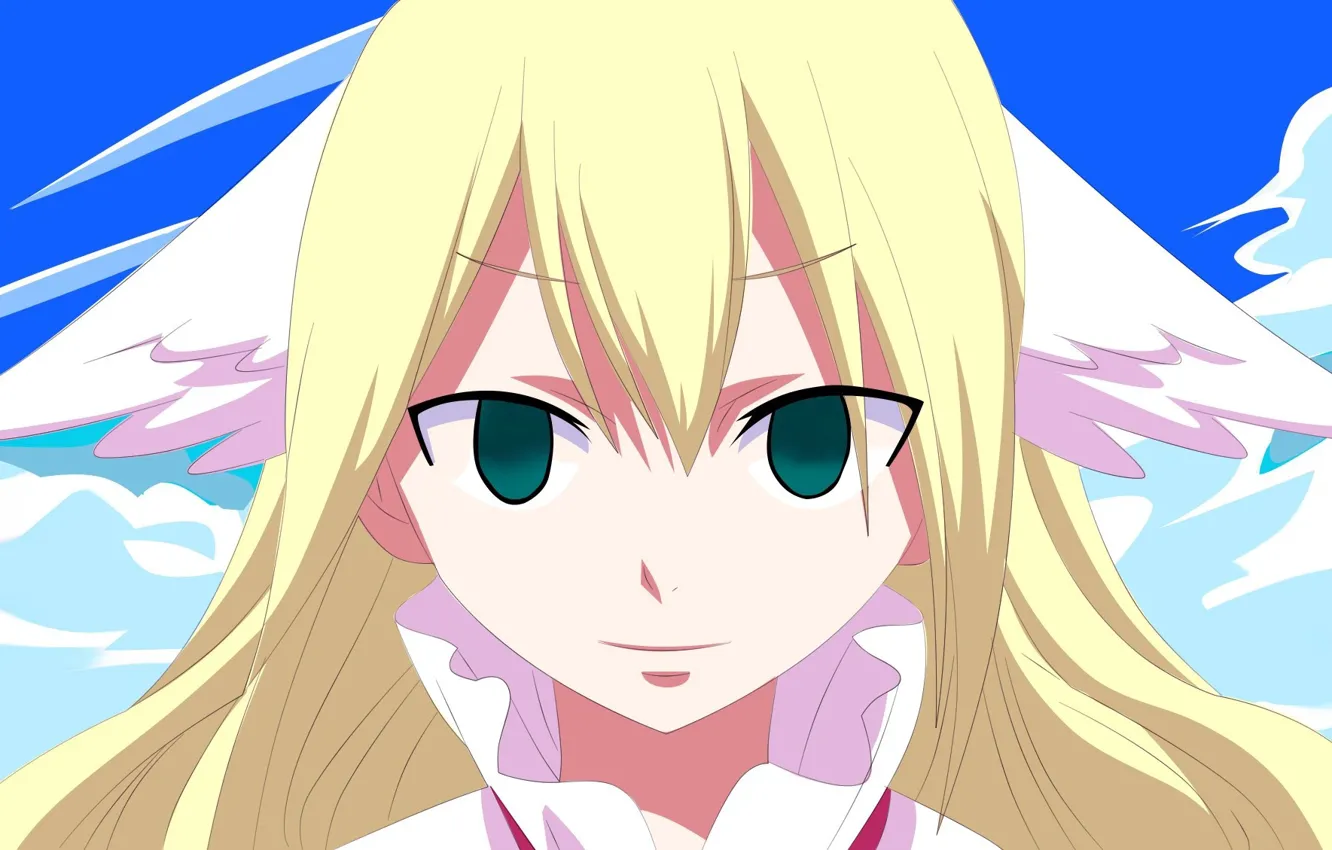 Photo wallpaper kawaii, game, magic, sky, green eyes, anime, cloud, fairy