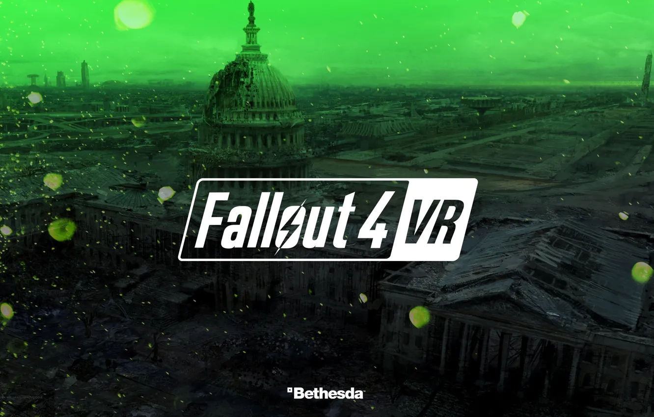 Photo wallpaper city, green, game, Fallout, Fallout 4 VR