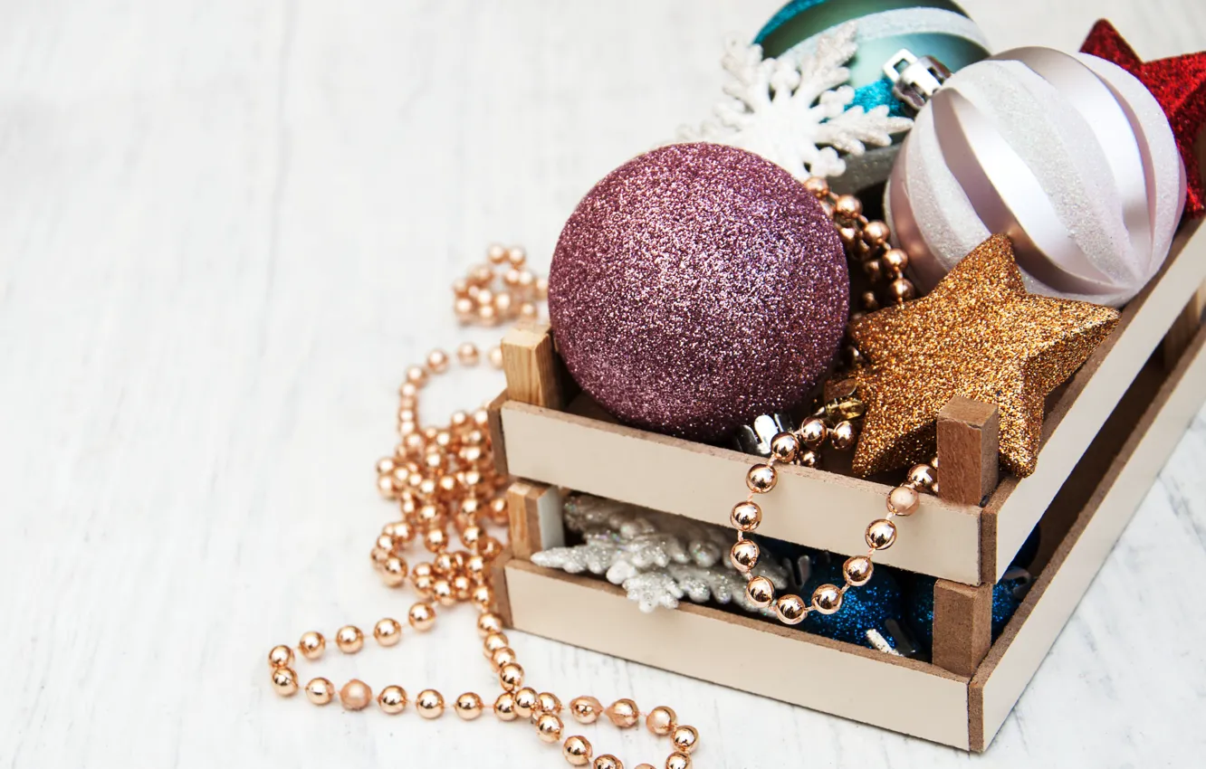 Photo wallpaper holiday, balls, toy, new year, Olena Rudo