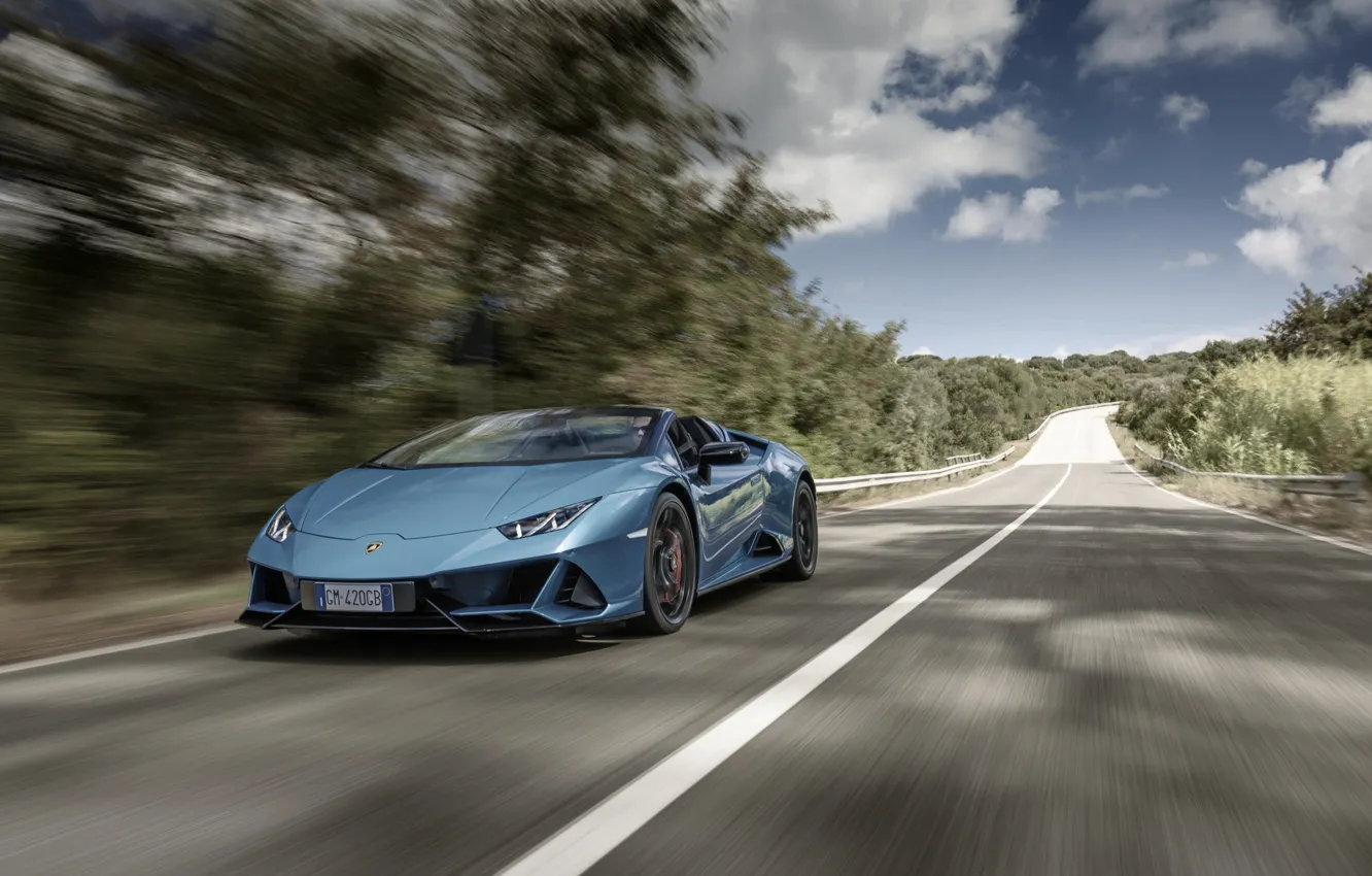 Photo wallpaper Lamborghini, Supercar, fast, Huracan, Lamborghini Huracan EVO Spyder