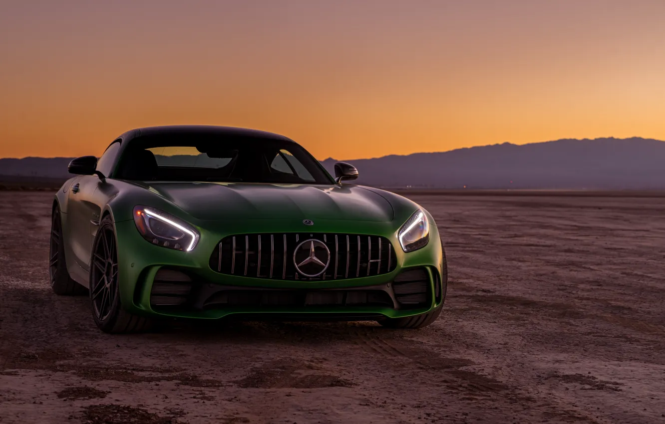 Photo wallpaper green, style, the front, Mercedes GTR