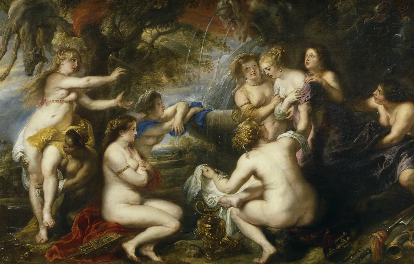 Photo wallpaper erotic, picture, Peter Paul Rubens, mythology, Pieter Paul Rubens, Diana and Callisto