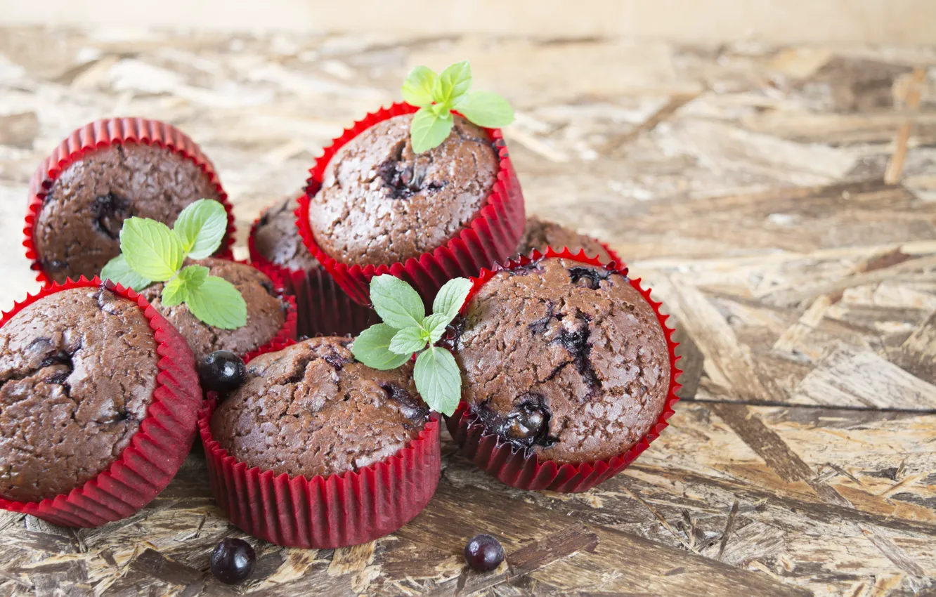 Photo wallpaper berries, cakes, cupcakes