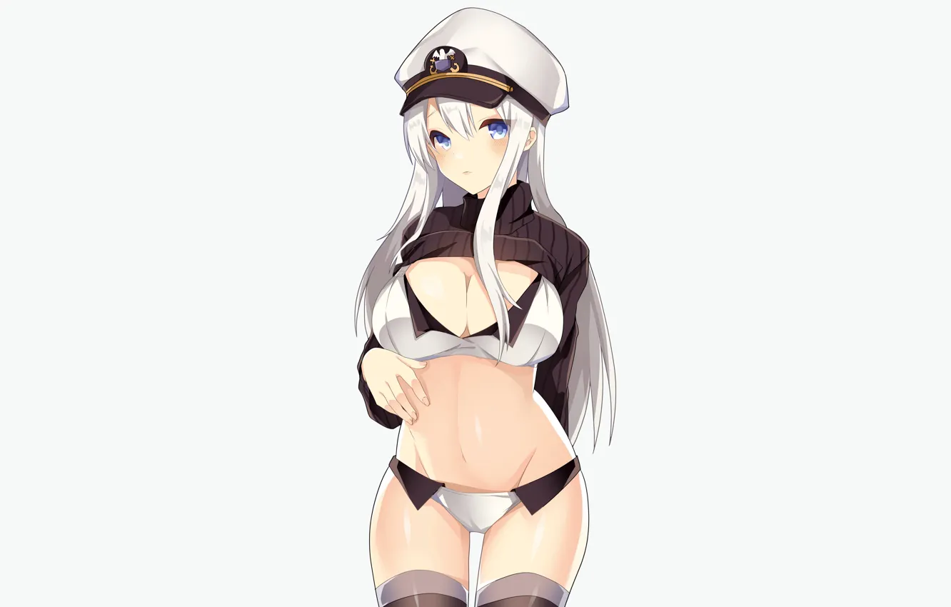 Photo wallpaper girl, sexy, lingerie, bra, cleavage, Enterprise, panties, thighhighs