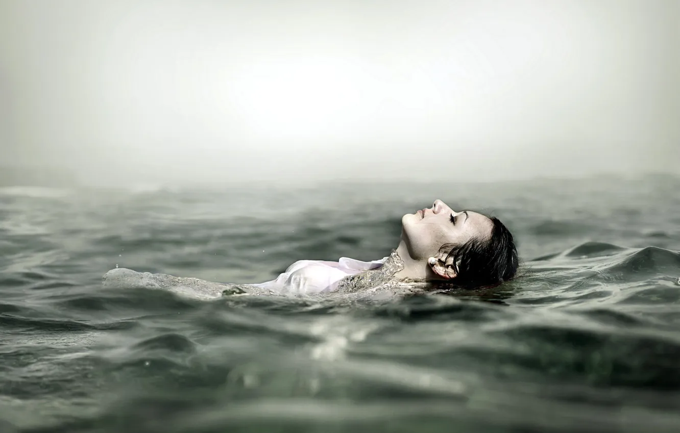 Photo wallpaper water, girl, background