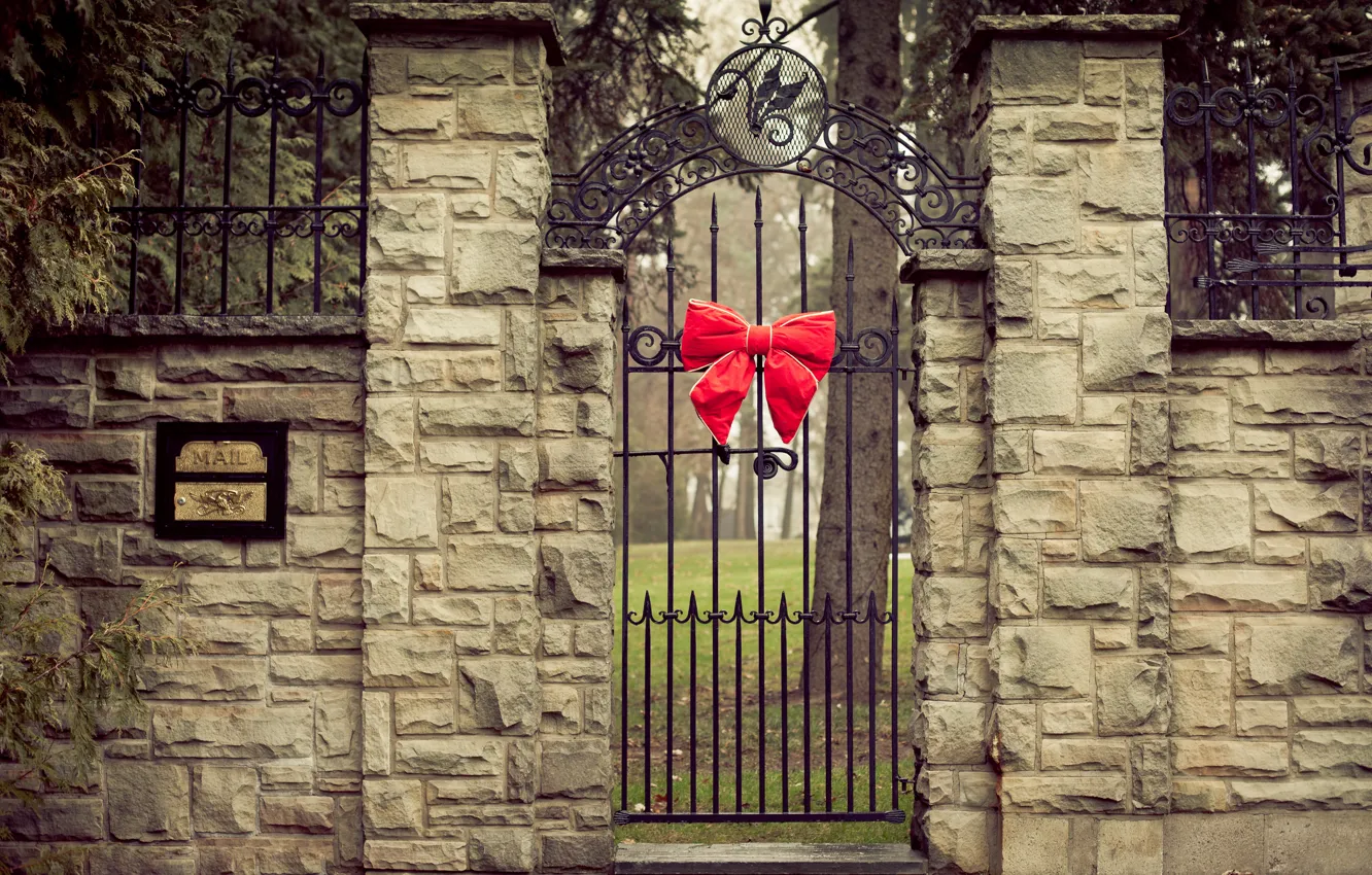 Photo wallpaper holiday, bow, cottage