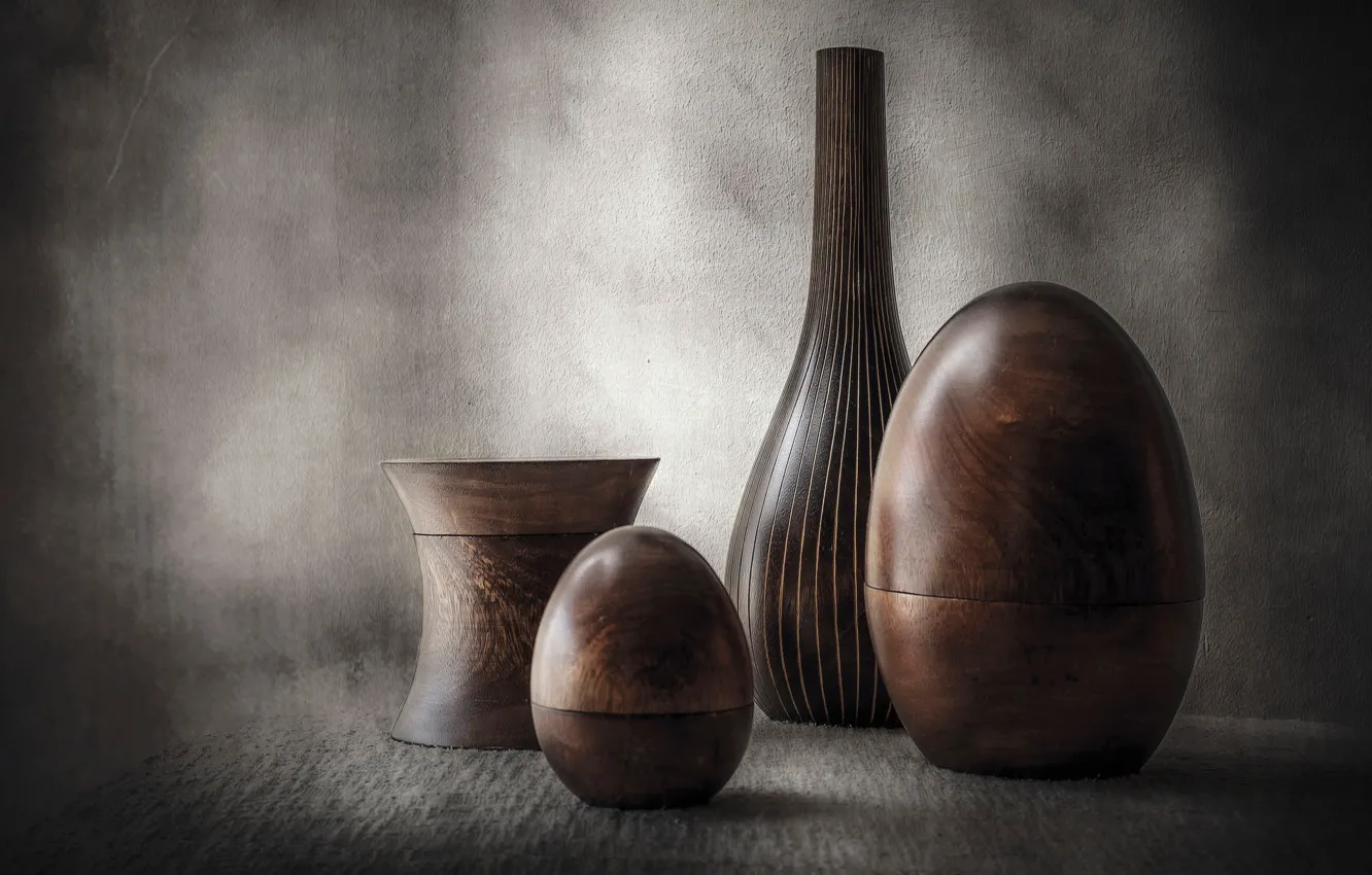 Photo wallpaper trees, design, dishes, still life