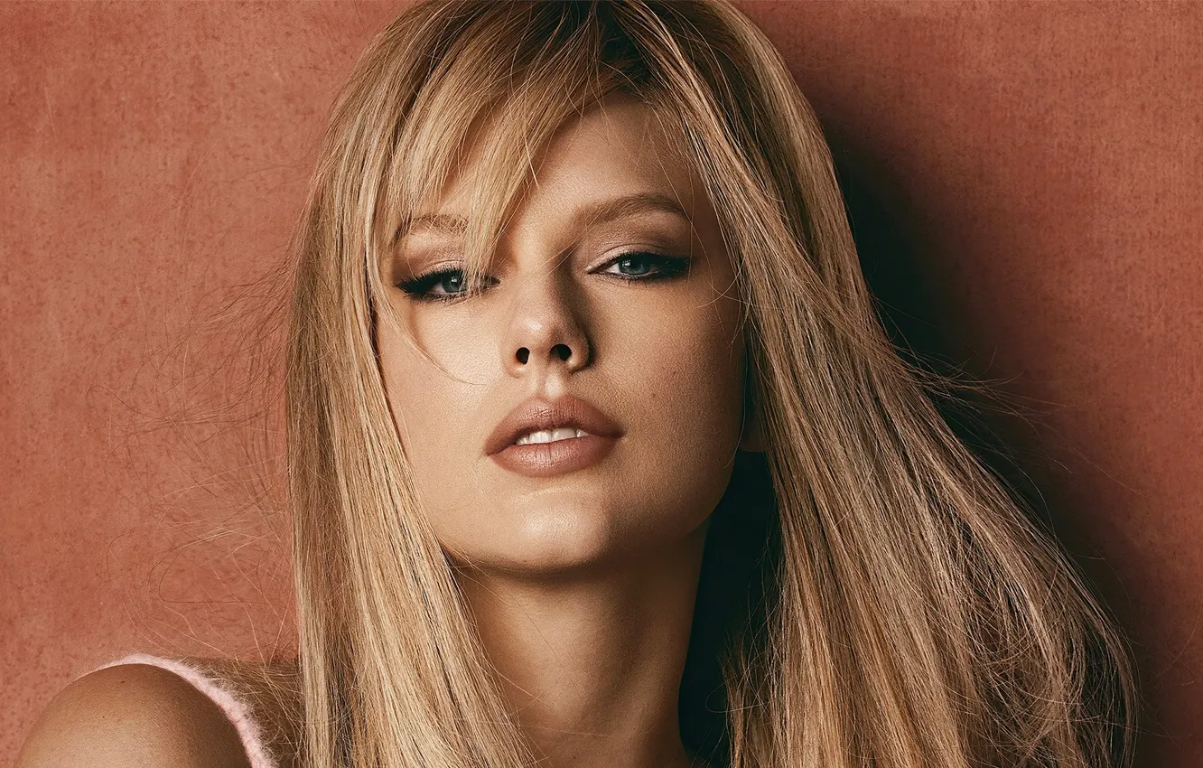 Photo wallpaper look, girl, face, portrait, makeup, lips, Taylor Swift
