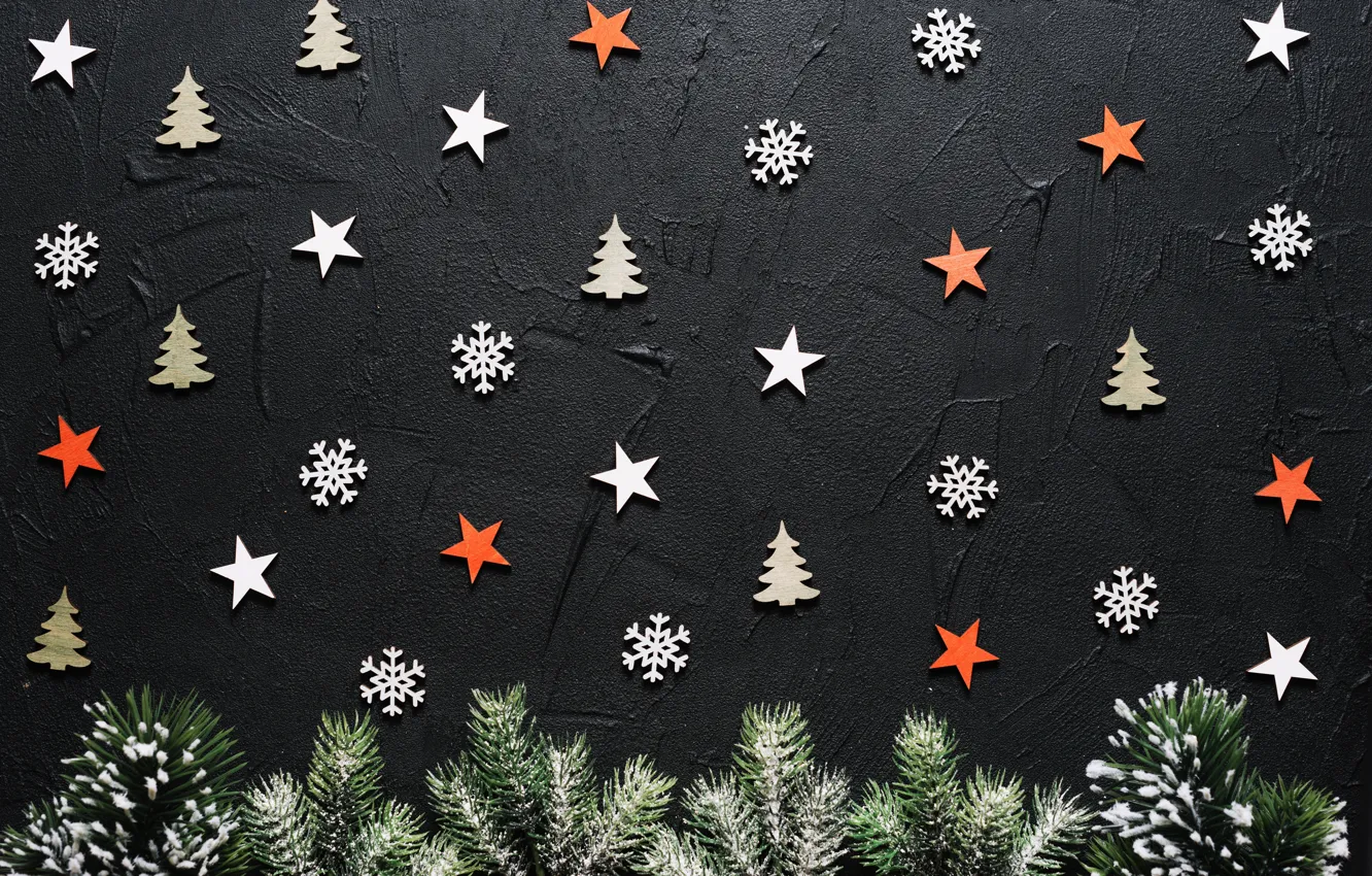 Photo wallpaper branches, tree, texture, Christmas