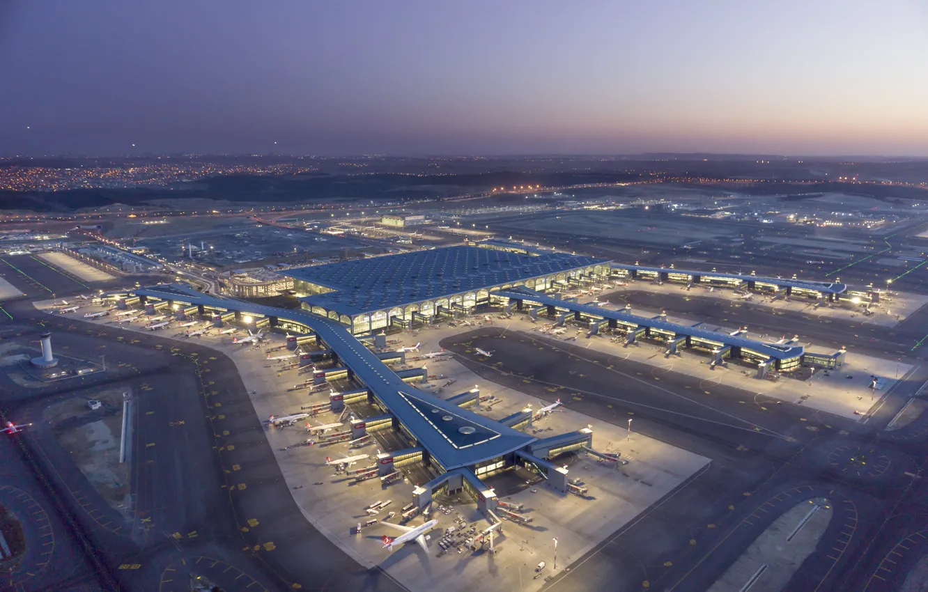 Photo wallpaper Istanbul Airport, Turkey, Turkish airlines