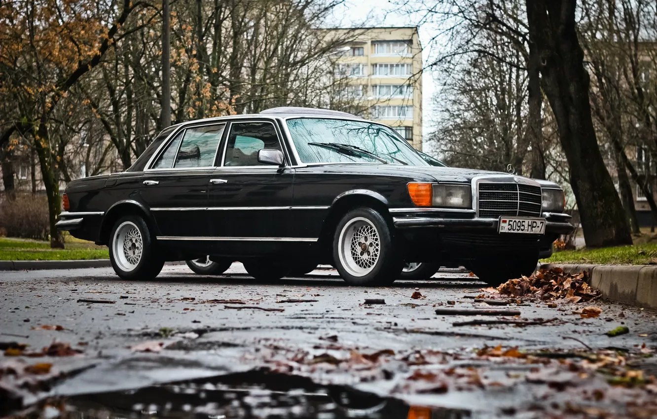 Photo wallpaper Mercedes-Benz, 70s, Germany, bokeh, W116