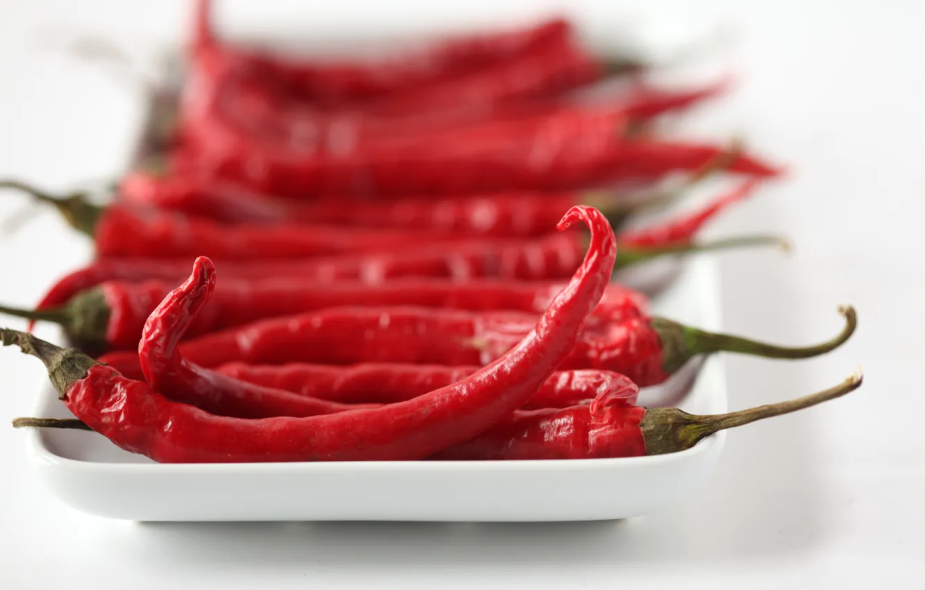 Photo wallpaper macro, red, sharp, chili, hot pepper