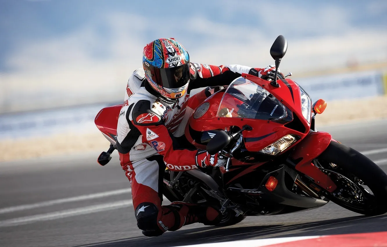 Photo wallpaper speed, motorcycle, biker, bike, Honda