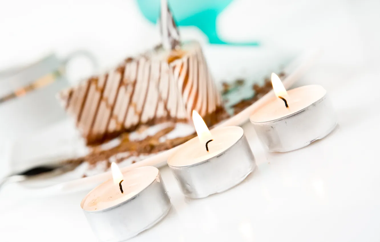 Photo wallpaper coffee, candles, Cup, ORT