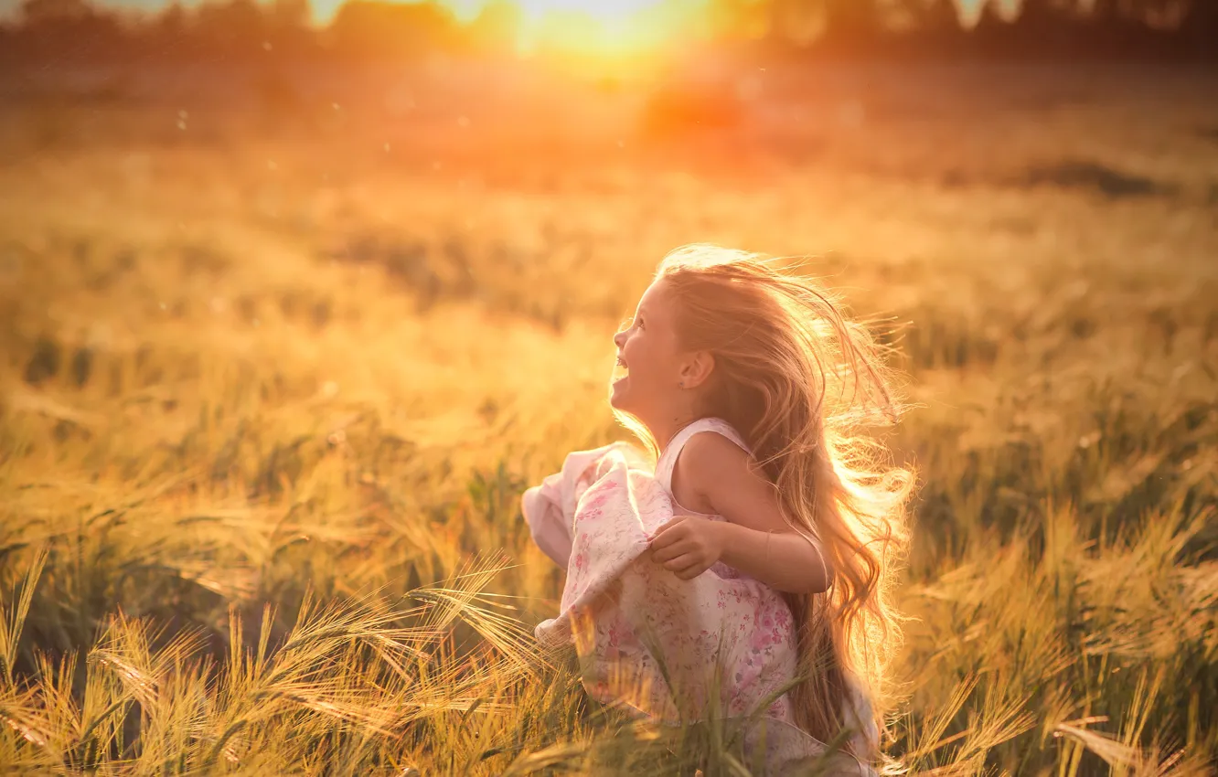 Photo wallpaper light, nature, girl
