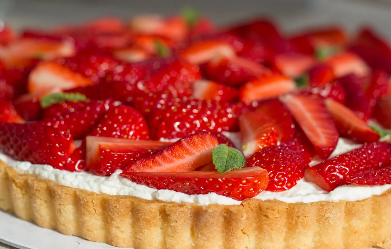 Photo wallpaper berries, strawberry, pie