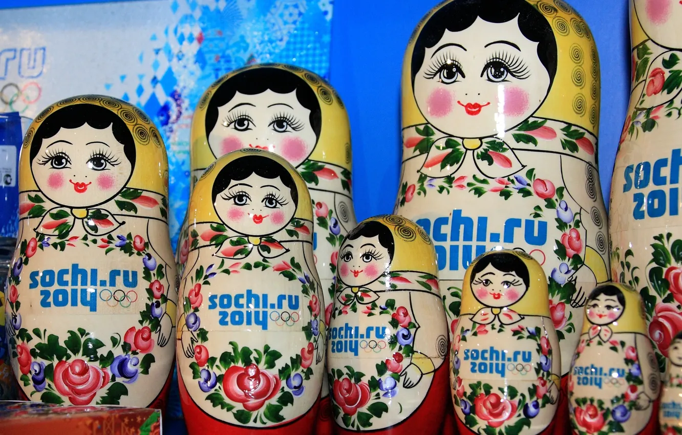 Photo wallpaper matryoshka, Sochi 2014, Sochi 2014, Olympic Souvenirs