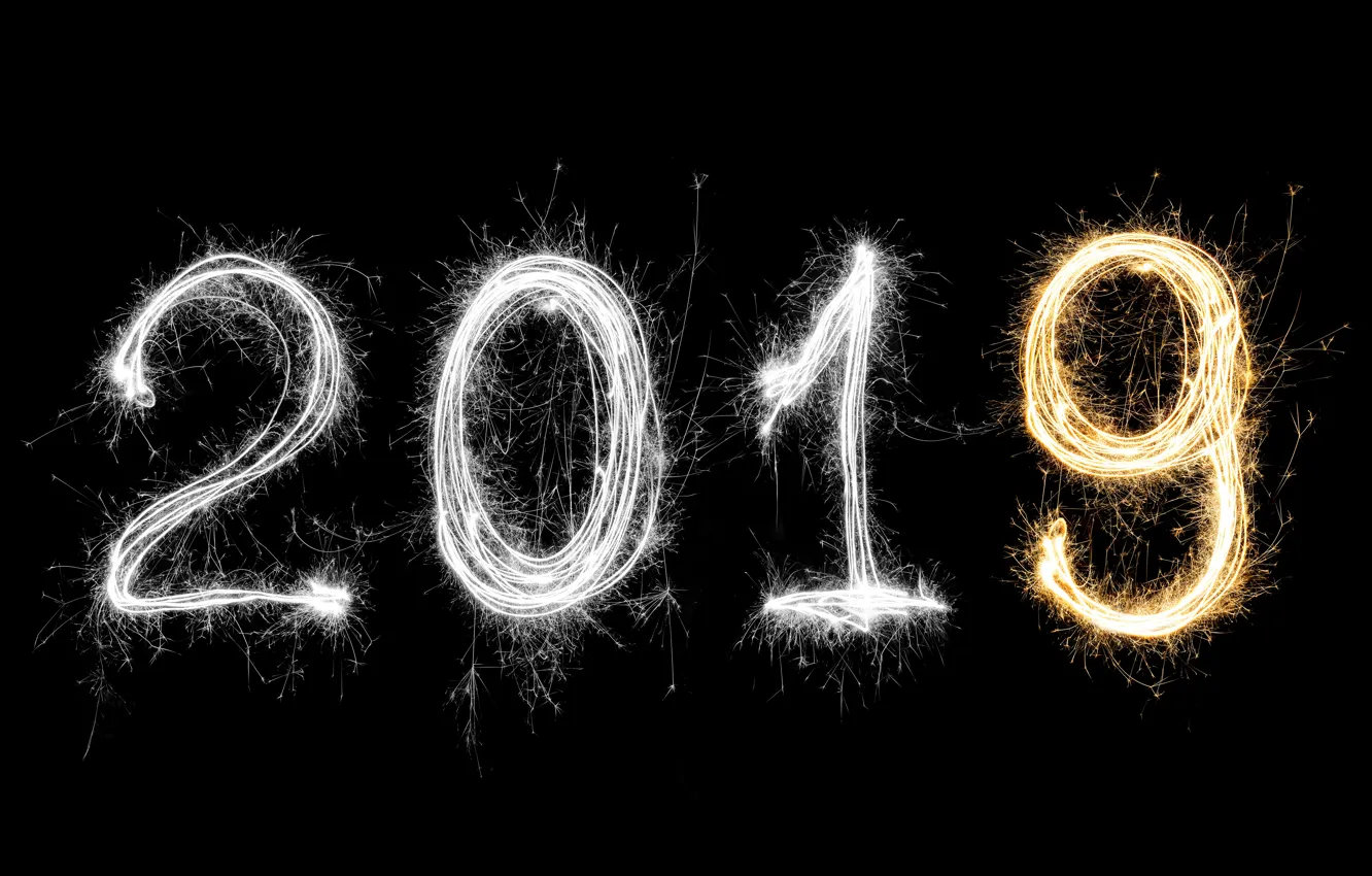 Photo wallpaper gold, new year, figures, golden, black background, black, background, New Year