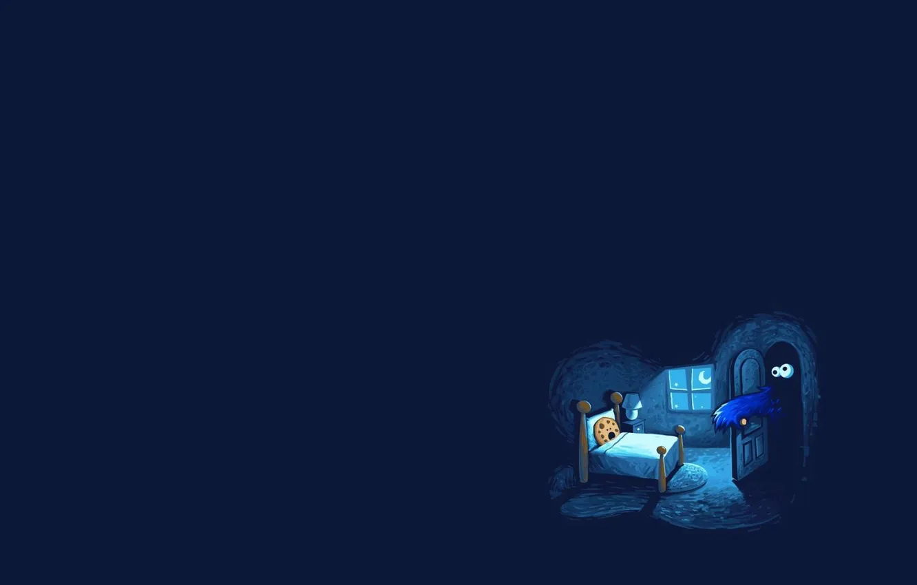 Photo wallpaper monster, night, cookie