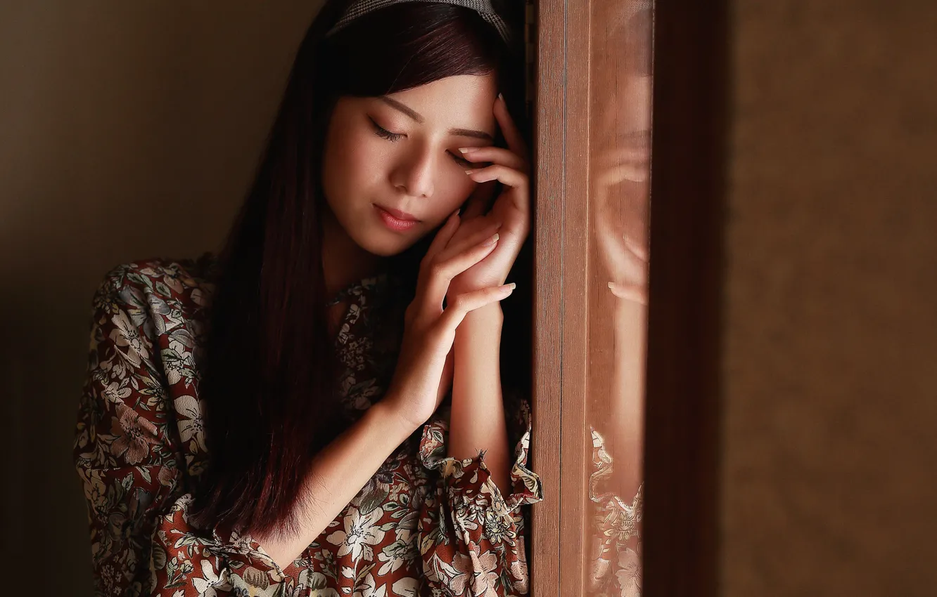 Photo wallpaper girl, makeup, Asian, manicure, Brode十三