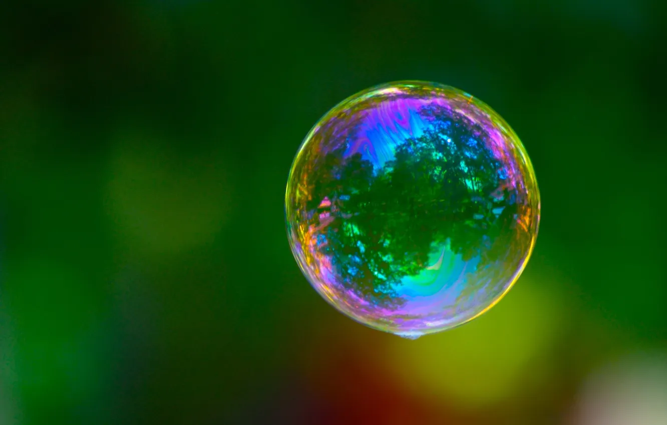 Photo wallpaper colorful, bubble, floating