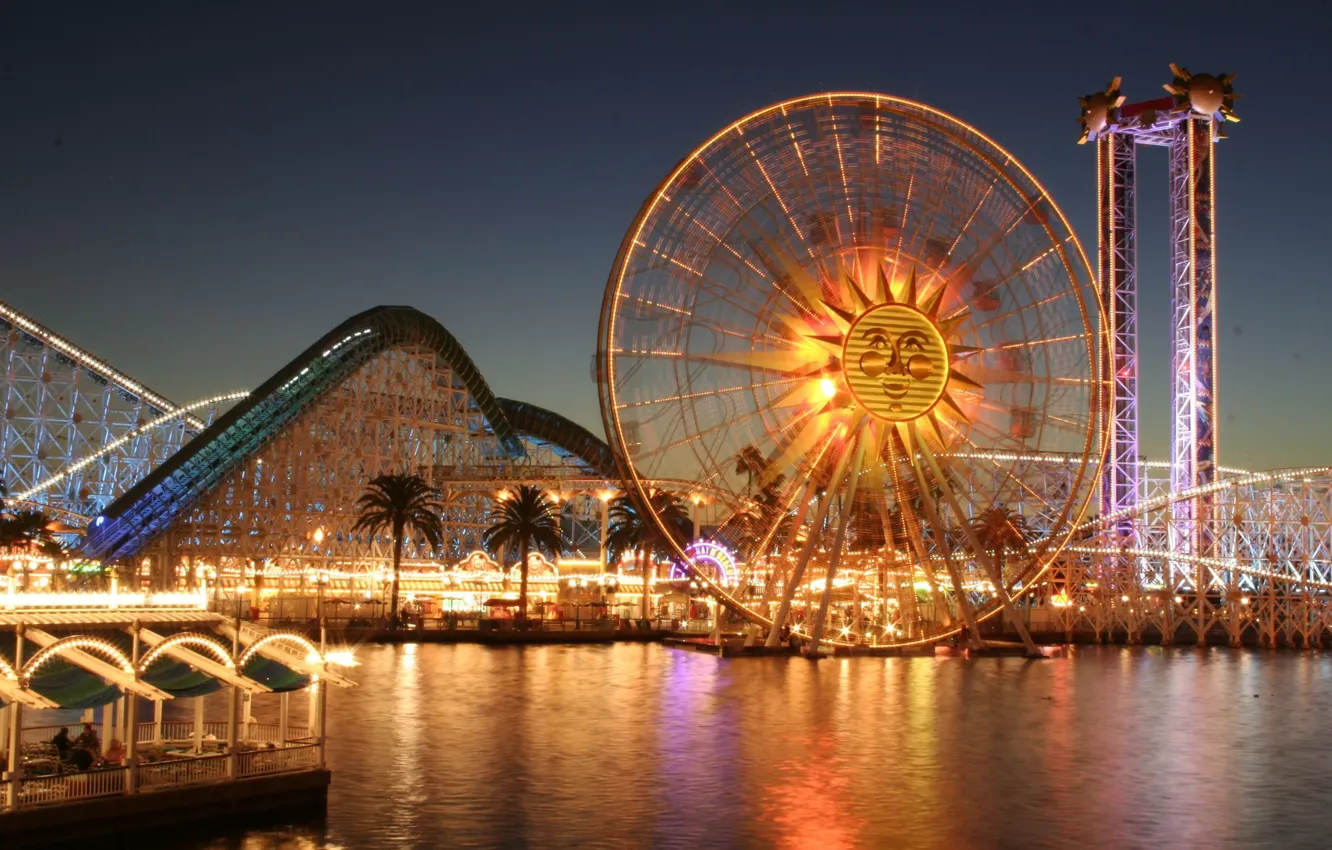 Photo wallpaper night, lights, Park, London