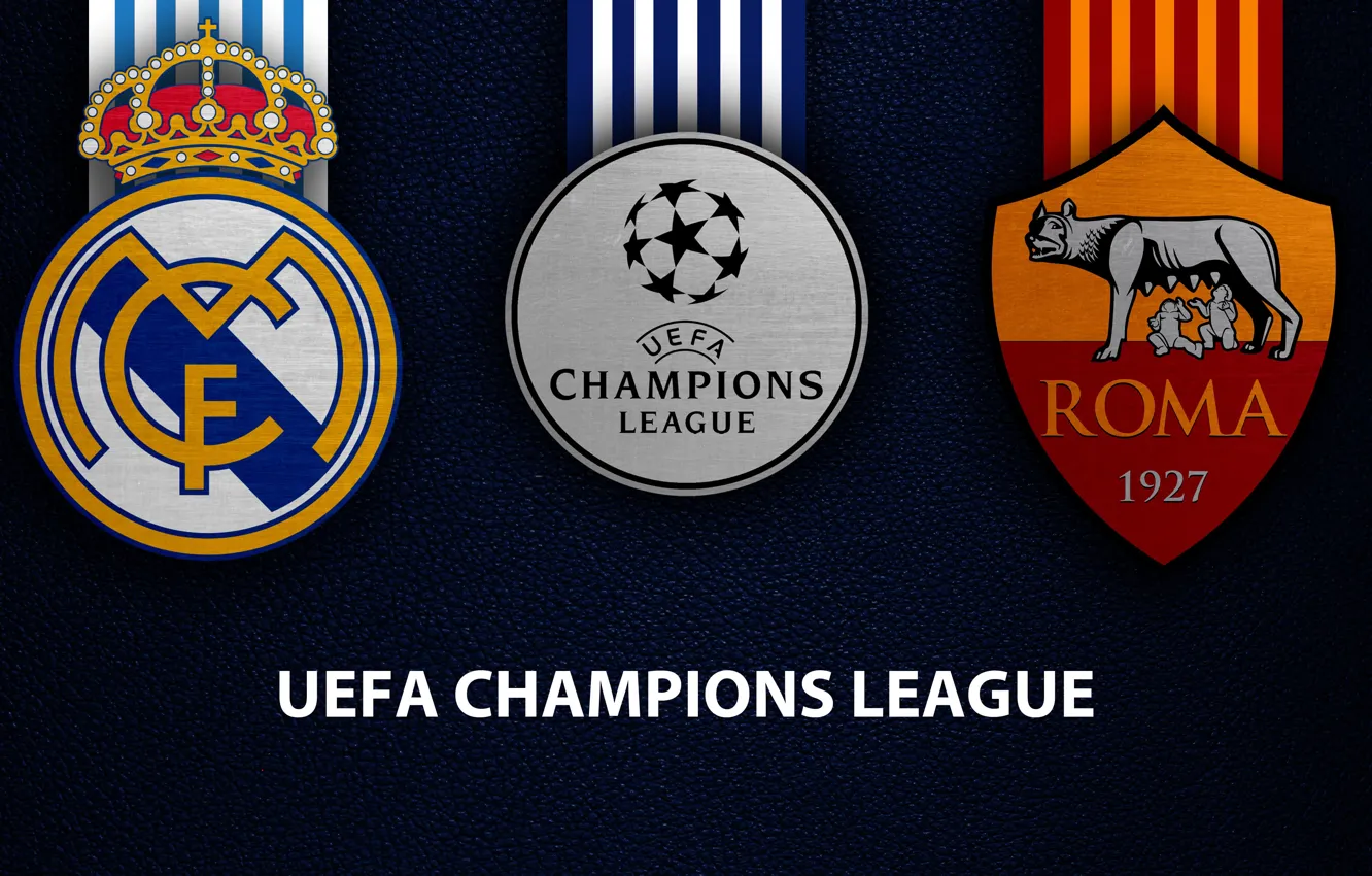 Photo wallpaper wallpaper, sport, logo, football, Real Madrid, AS Roma, UEFA Champions League, Real Madrid vs AS …