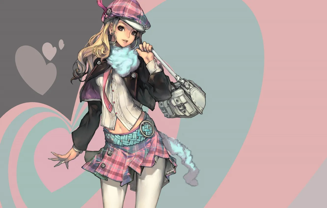 Photo wallpaper girl, abstraction, style, art, bag, fashion, takes