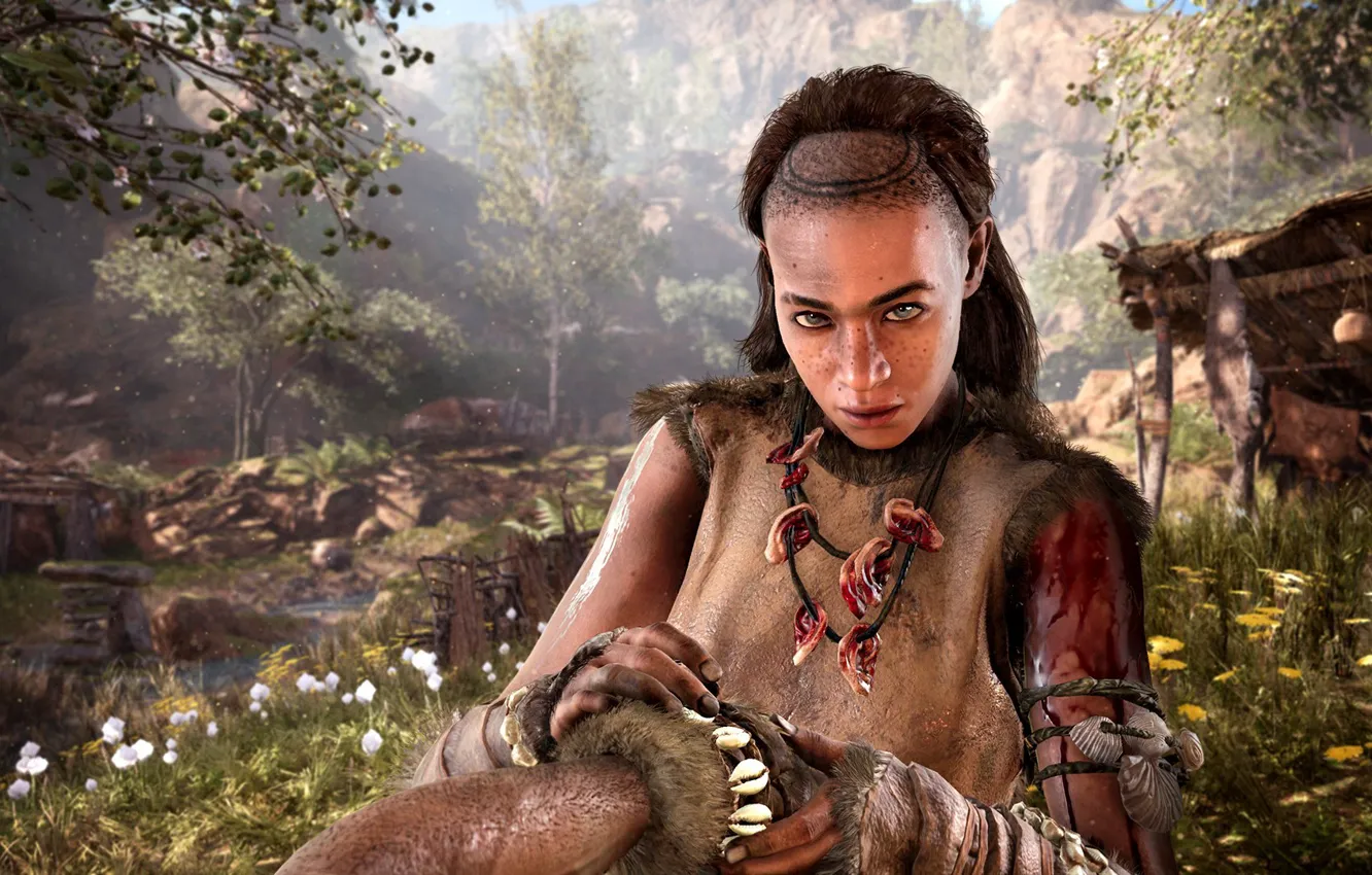 Photo wallpaper forest, girl, nature, Far Cry, Ubisoft, Primal, Ancient
