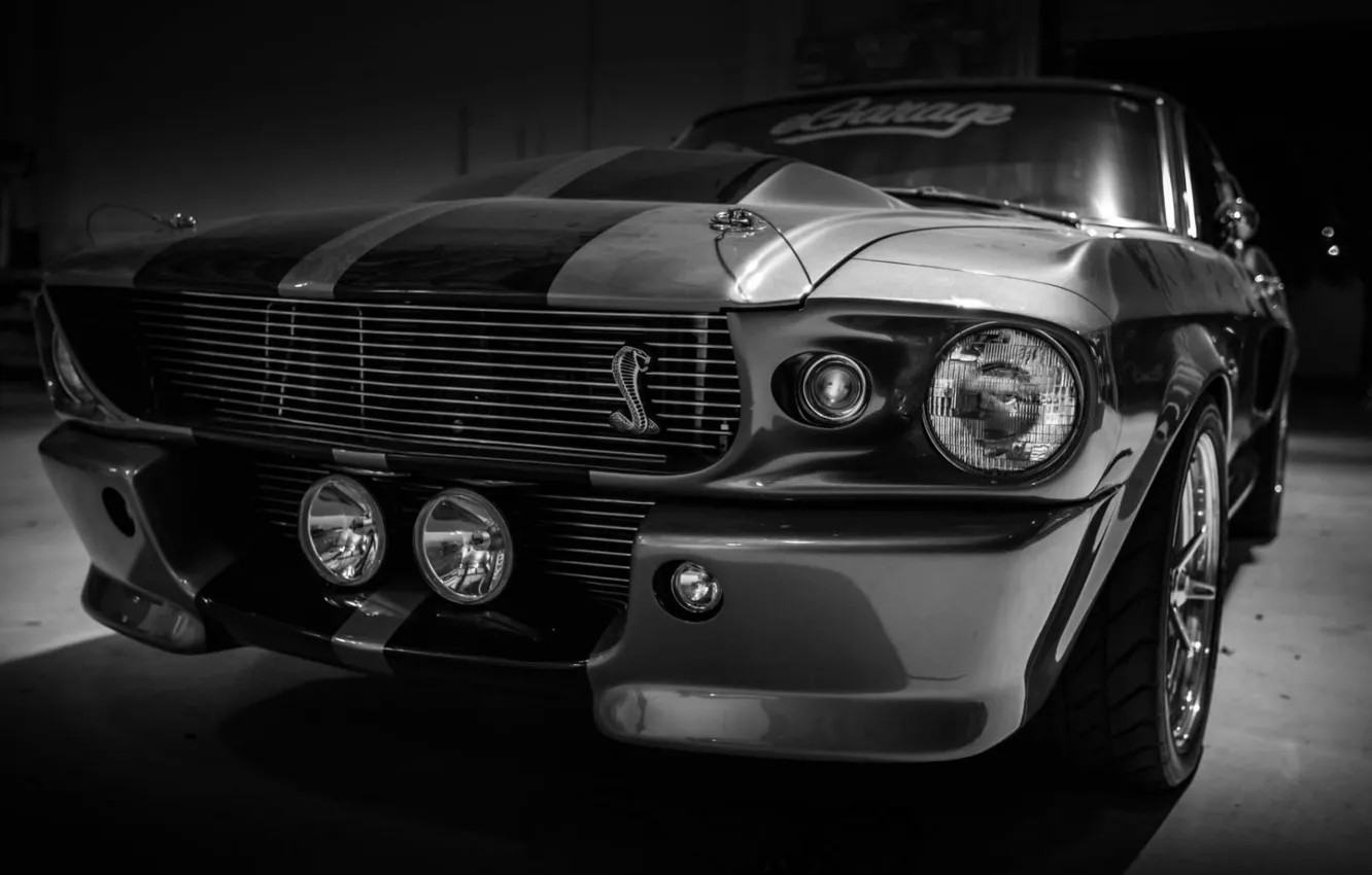 Photo wallpaper Mustang, Ford, Shelby, GT500, Ford, Eleanor, Muscle car, Silver