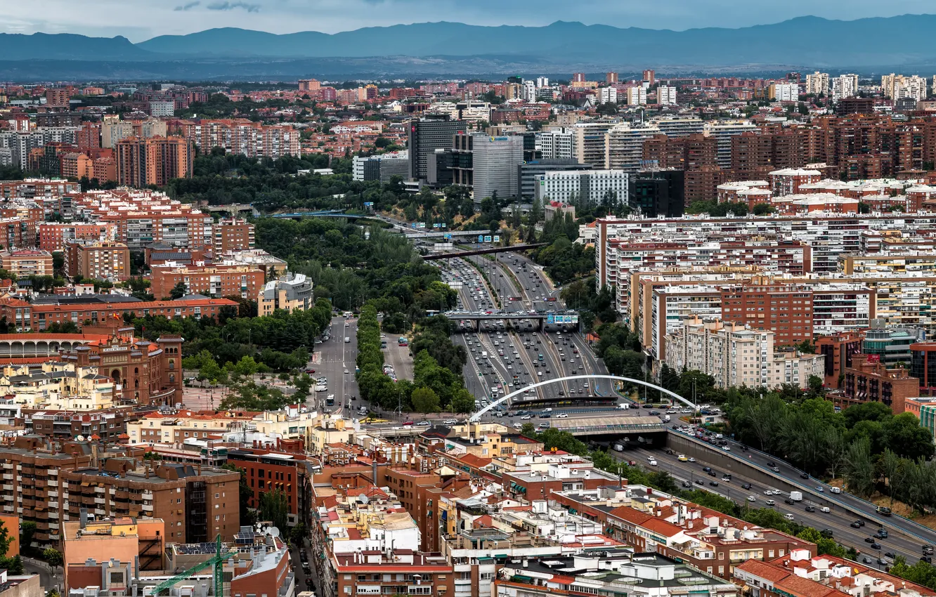Photo wallpaper street, home, Spain, Madrid