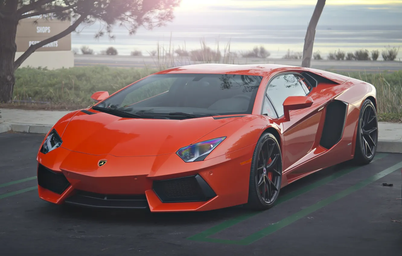 Photo wallpaper Lamborghini, LP700-4, Aventador, Wheels, HRE