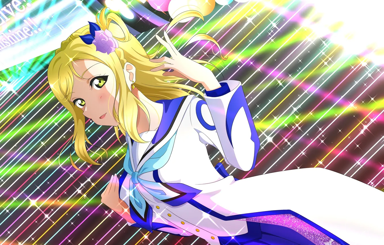 Photo wallpaper line, background, dress, girl, bright, Love Live School Idol Project, Living love