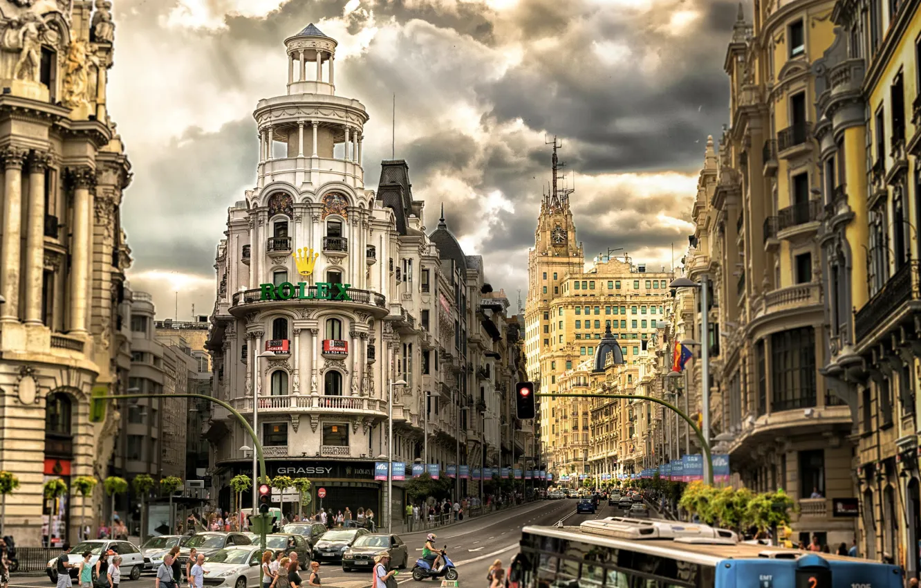 Photo wallpaper movement, street, Madrid