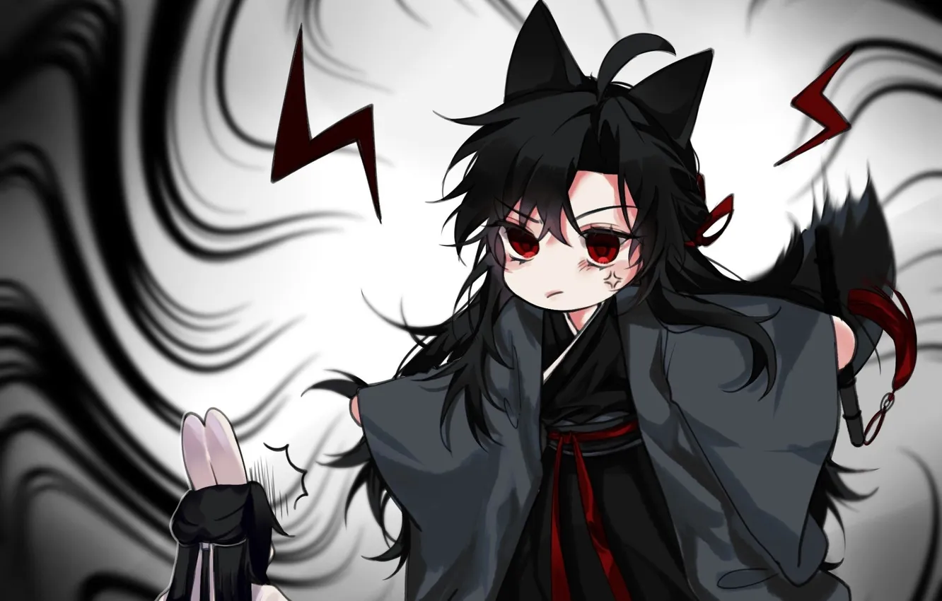 Photo wallpaper rabbit, Fox, Chibi, Mo Dao Zu Shi, Lan Wangji, Wei Wuxian